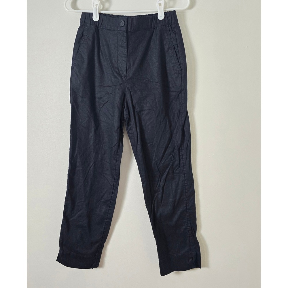 Banana Republic Pant Tapered High Rise Womens Extra Small Linen Blend Black - Picture 6 of 6